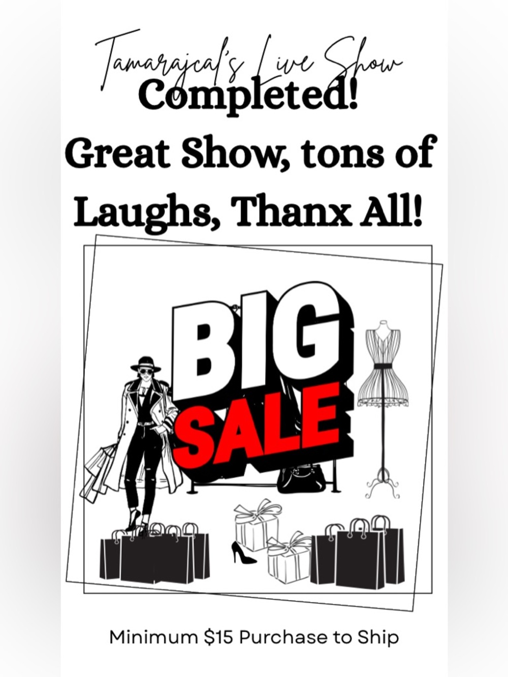 Monday May 18, 7PM BIG SALE!